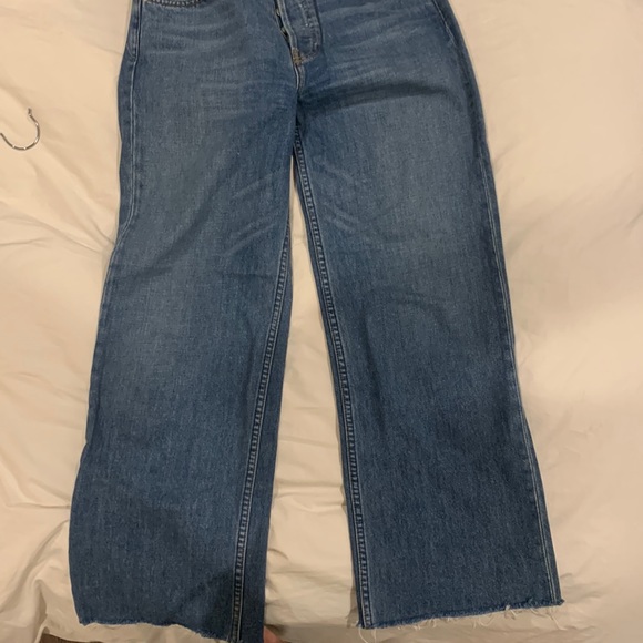 Reformation raw hem size wide leg straight 27 jeans - Picture 2 of 5